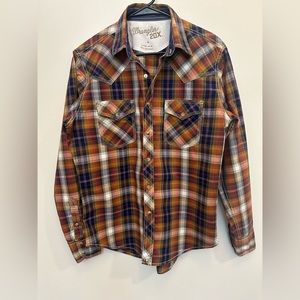 MEN'S Wrangler 20X LONG SLEEVE TWO POCKET WESTERN SNAP SHIRT Size M